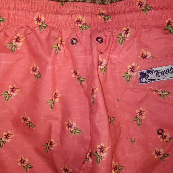 Mens swim shorts by Trunks Surf & Swim 3 pockets Coral Tropic MINT cond. sz Med. - Picture 7 of 12
